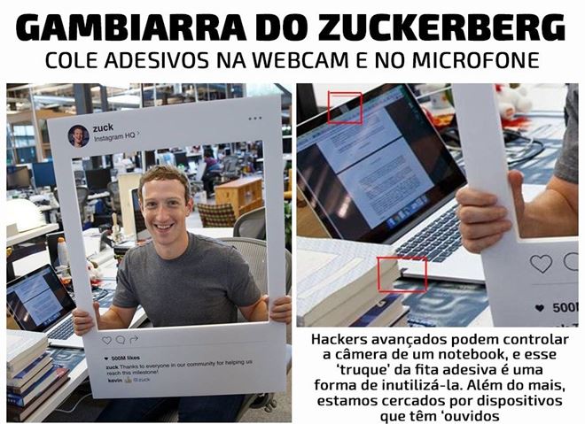 Mark Zuckerberg tapa sua câmera e microfone para não ter sua privacidade invadida